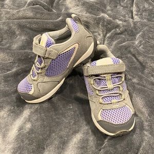 Girls Columbia Omni-Grip Hiking Shoes Gray/Purple Size 10 Velcro